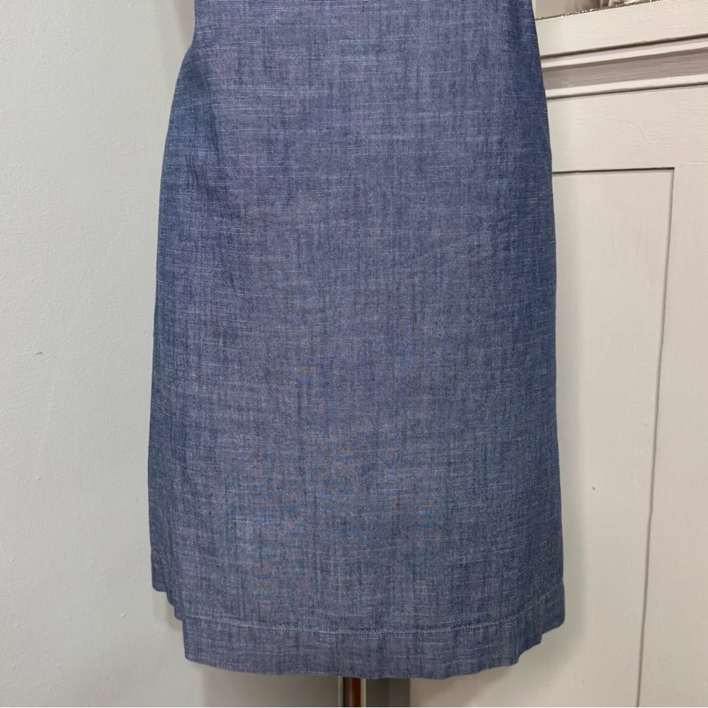 J. Crew Shoulder Tie Denim Blue Chambray Dress Large